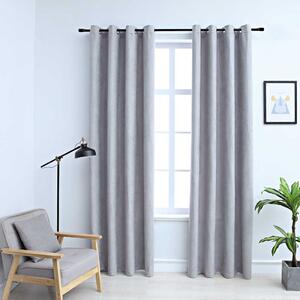 VidaXL 2 db szürke sötétítőfüggöny fémgyűrűkkel 140 x 245 cm