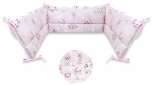 Baby Shop fejvédő kiságyba - rózsaszín virágos nyuszi