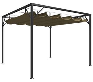 VidaXL tópszínű kerti pavilon behúzható tetővel 3 x 3 m 180 g/m²