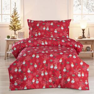 Karácsonyi pamut ágyneműhuzat Merry Christmas red 200x140cm+90x70cm TiaHome - 1x Párna 90x70cm, 1x Paplan 140x200cm
