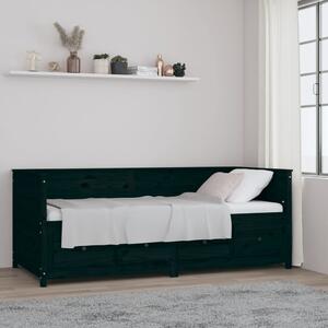 VidaXL fekete tömör fenyőfa kanapéágy 90 x 200 cm