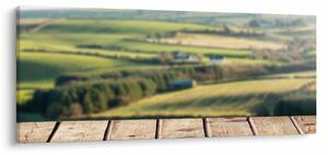 Kép - Fa polc tájképi elemekkel (120x50 cm)