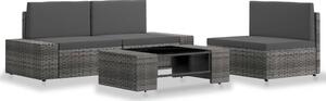 4 részes szürke polyrattan kerti ülőgarnitúra