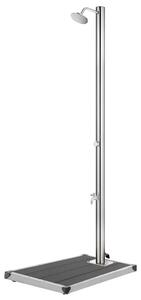 VidaXL rozsdamentes acél kerti zuhany szürke aljjal 220 cm