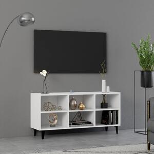 Fehér TV-szekrény fémlábakkal 103,5 x 30 x 50 cm