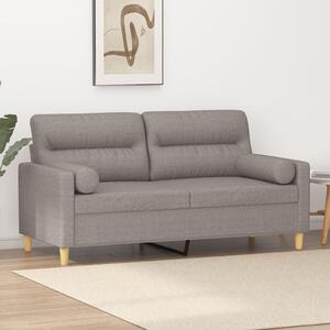 VidaXL 2 személyes tópszínű szövet kanapé díszpárnákkal 140 cm