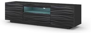 TV szekrény/asztal Aurora 150 (szahara fekete) (LED világítás)