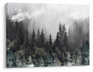 Kép - Erdő illusztrált elemekkel (70x50 cm)