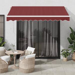 VidaXL burgundi vörös kézzel kihúzható napellenző 300 x 250 cm