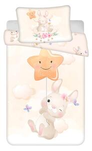 Sárga pamut gyerek ágyneműhuzat babaágyhoz 100x135 cm Bunny "Star" – Jerry Fabrics