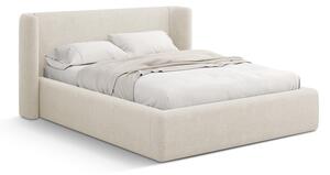 Krémszínű kárpitozott ágyneműtartós franciaágy ágyráccsal 200x200 cm Jason – Windsor & Co Sofas