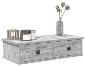 Falipolc fiókokkal szürke sonoma 60x28x15 cm műszaki fa