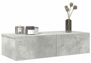 Falipolc fiókokkal betonszürke 60x26,5x15 cm műszaki fa