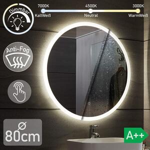 AQUAMARIN Fürdőszobatükör LED kör 80 cm