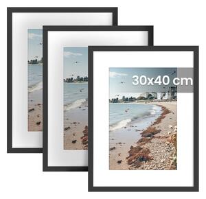 SONGMICS 30 x 40 cm-es képkeret készlet (3 db), falra szerelhető, fekete