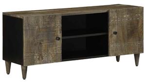 Világosszürke tömör mangófa TV-szekrény 105x33,5x46 cm