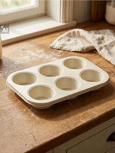 Sinsay - Szénacél muffin sütőforma - krémszínű