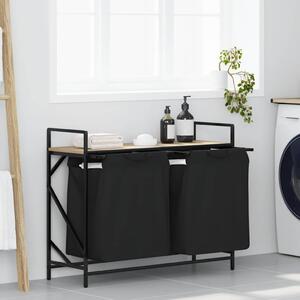 Sonoma tölgy mosodai kosár 2 rekeszes polccal