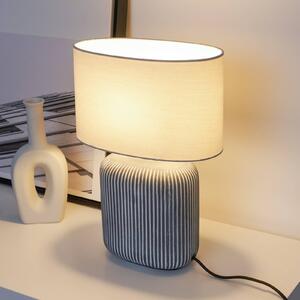 Pauleen Pure Shine kerámia talppal és textil lámpaernyővel, Fehér / opál, Nappali / Étkező, Kerámia, Fiatalos életstílus