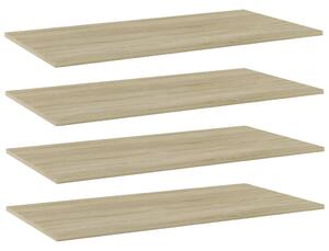 VidaXL 4 db sonoma-tölgy színű forgácslap könyvespolc lap 80x20x1,5 cm