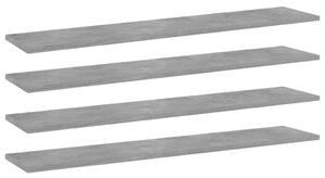 VidaXL 4 db betonszürke szerelt fa könyvespolc 100 x 20 x 1,5 cm