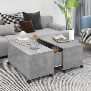 Betonszürke szerelt fa dohányzóasztal 75 x 75 x 38 cm