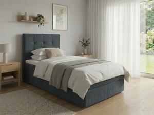 Kárpitozott boxspring ágy DIRELIS VIBE 90x200 cm sötétszürke Matrac: Bonell rugós matrac