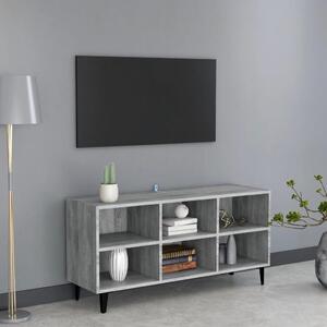 Szürke sonoma színű TV-szekrény fémlábakkal 103,5 x 30 x 50 cm