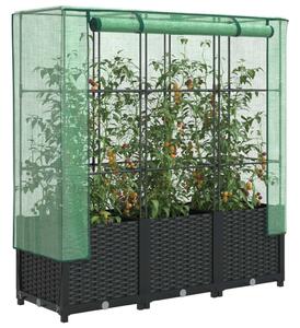 Rattan megjelenésű magaságyás melegháztakaróval 120x40x138 cm