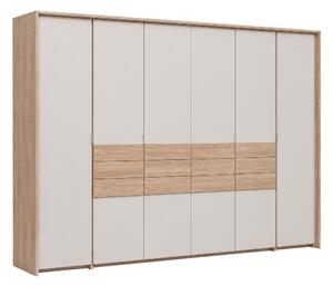 Gardróbszekrény Honolulu 281, Laminált forgácslap, 217x310x65cm, Tölgy, Kasmír