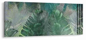 Kép - Beton textúra levelekkel (120x50 cm)