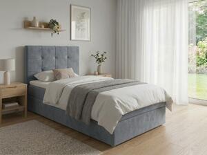 Kárpitozott boxspring ágy DIRELIS TRINITY 90x200 cm szürke Matrac: Bonell rugós matrac
