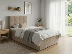 Kárpitozott boxspring ágy DIRELIS TRINITY 90x200 cm bézs Matrac: Bonell rugós matrac