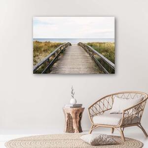 Gario Vászonkép Fából készült út a tengerparton Méret: 60 x 40 cm