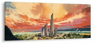 Kép - Festett város (120x50 cm)