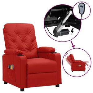Bordó műbőr elektromos masszázsfotel