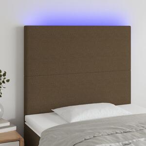 VidaXL sötétbarna szövet LED-es fejtámla 90x5x118/128 cm