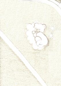 Trimex kapucnis,frottír fürdőlepedő 100*110 cm - natúr alvó maci