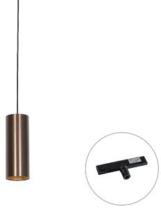 Design függőlámpa sötét bronz 1 fázisú sínadapterrel - Slimline Tubo