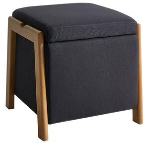Tárolós puff EDLAND 45 cm Fekete