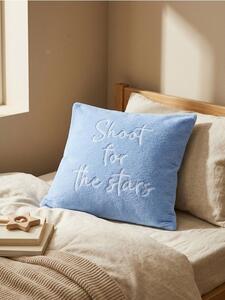 Sinsay - Párnahuzat „Shoot for the stars” felirattal - világoskék