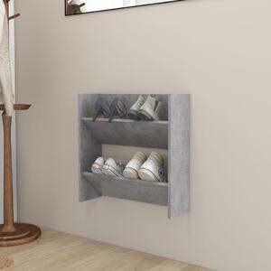 Betonszürke forgácslap fali cipősszekrény 60 x 18 x 60 cm