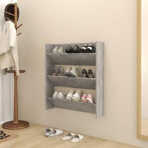 Betonszürke forgácslap fali cipősszekrény 80 x 18 x 90 cm