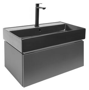 Fürdőszoba szekrény mosdóval SAT Feel 80x30x46 cm antracit SATFEEL80ANTU3B