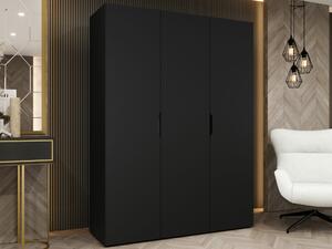 Gardróbszekrény Hartford 511, Laminált forgácslap, 202x150x50cm, Fekete