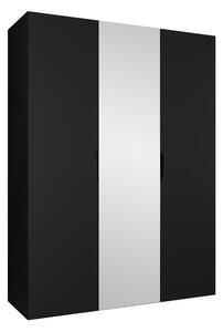 Gardróbszekrény Hartford 512, Laminált forgácslap, 202x150x50cm, Fekete