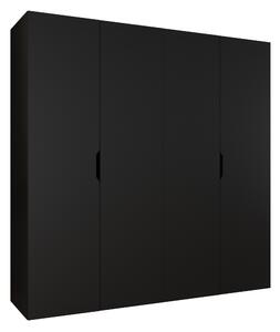 Gardróbszekrény Hartford 513, Laminált forgácslap, 202x200x50cm, Fekete