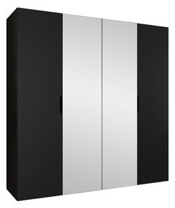 Gardróbszekrény Hartford 514, Laminált forgácslap, 202x200x50cm, Fekete