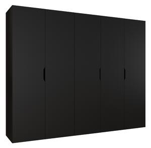 Gardróbszekrény Hartford 515, Laminált forgácslap, 202x250x50cm, Fekete