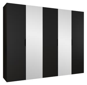 Gardróbszekrény Hartford 516, Laminált forgácslap, 202x250x50cm, Fekete
